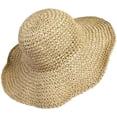thumbnail image 1 of Gorra de playa de ala ancha FAMOORE con sombrero de paja para mujer, color beige, 1 of 7