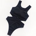 thumbnail image 5 of Aayomet Womens Swimsuits Solid Color Bikini Swimsuit Swimwear (Black, L), 5 of 5