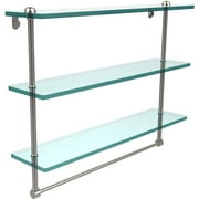 22" Triple Tiered Glass Shelf with Integrated Towel Bar (Build to Order)