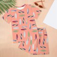 thumbnail image 2 of NOLDARES Toddler Boys 2 Piece Summer Outfits Short Sleeve Tshirts and Elastic Waist Shorts Casual Texture Sets(Pink,5-6 Years), 2 of 4