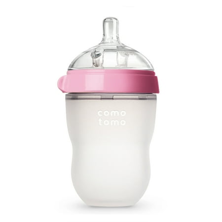 Comotomo Baby Bottle, Single Pack, 8 oz Pink (Best Bottles For Gassy Babies 2019)