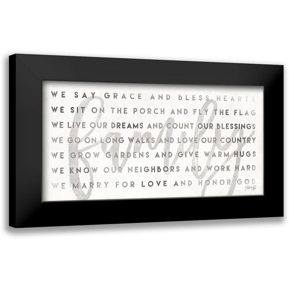 Rae, Marla 14x9 Black Modern Framed Museum Art Print Titled - Simple We are Family