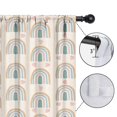thumbnail image 4 of Blackout Kids Curtains,Beige Boho Bohemia Rainbows Hearts Pattern Childrens Insulated Curtains Set Of 2,Bedroom Essentials,Toddler Room Decor 52x84in(132x213cm), 4 of 5