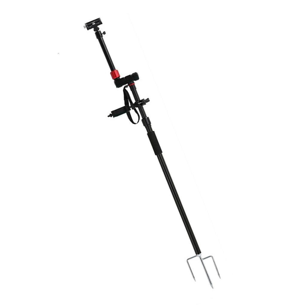 Lerpwige Universally Metal Phone Mount Full 360 Rotation and Foldable Frame with Stake Spikes Golf Tripod Monopod