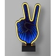 thumbnail image 6 of Simplee Adesso Infinity Neon Peace Sign Table/Wall Lamp, Black, Abs, Mirrored Plastic w. Neon border, 6 of 6