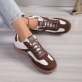 thumbnail image 4 of Pandaie Retro Gum Sole Fashion Sneakers for Women Casual Daily Walking Lace up Flat Shoes Tennis Non Slip Soft Cushioned Insole Trainers Size 6‑9, 4 of 8