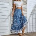 thumbnail image 3 of Skirts for Women Summer Relaxed Fit Color Block Soft 2026 Elastic High Waist Chiffon Flowy Skirts with Pockets, 3 of 8