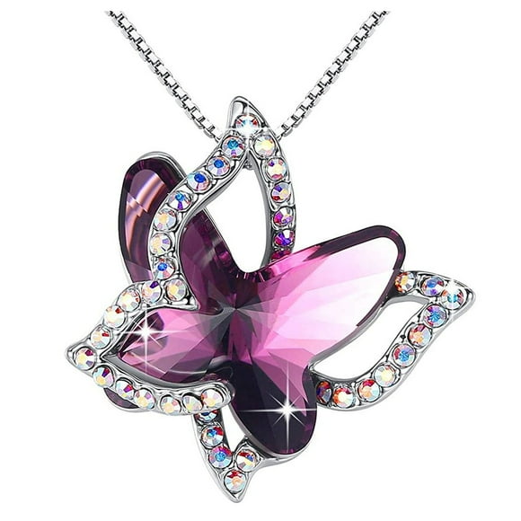 2025 Butterfly Necklace with Birthstone Stacked Necklaces for Women Jewelry Gifts for Women Mens Necklace Chain Necklaces Gemstone Necklace Pause Necklace