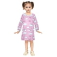 thumbnail image 2 of Girls' long-sleeved dress Cute Rainbow Bow Girls' A-line dress with ribbed cuffs Soft and comfortable, 2 of 6