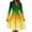 Green, variant on WTOBBY Women's Fashion Casual V-Neck Long Sleeve Waist Gradient Print Midi Dress Ombre Color Effect for Modern Look Flowy Silhouette with Tie Detail Perfect Transitional Dress,Black L