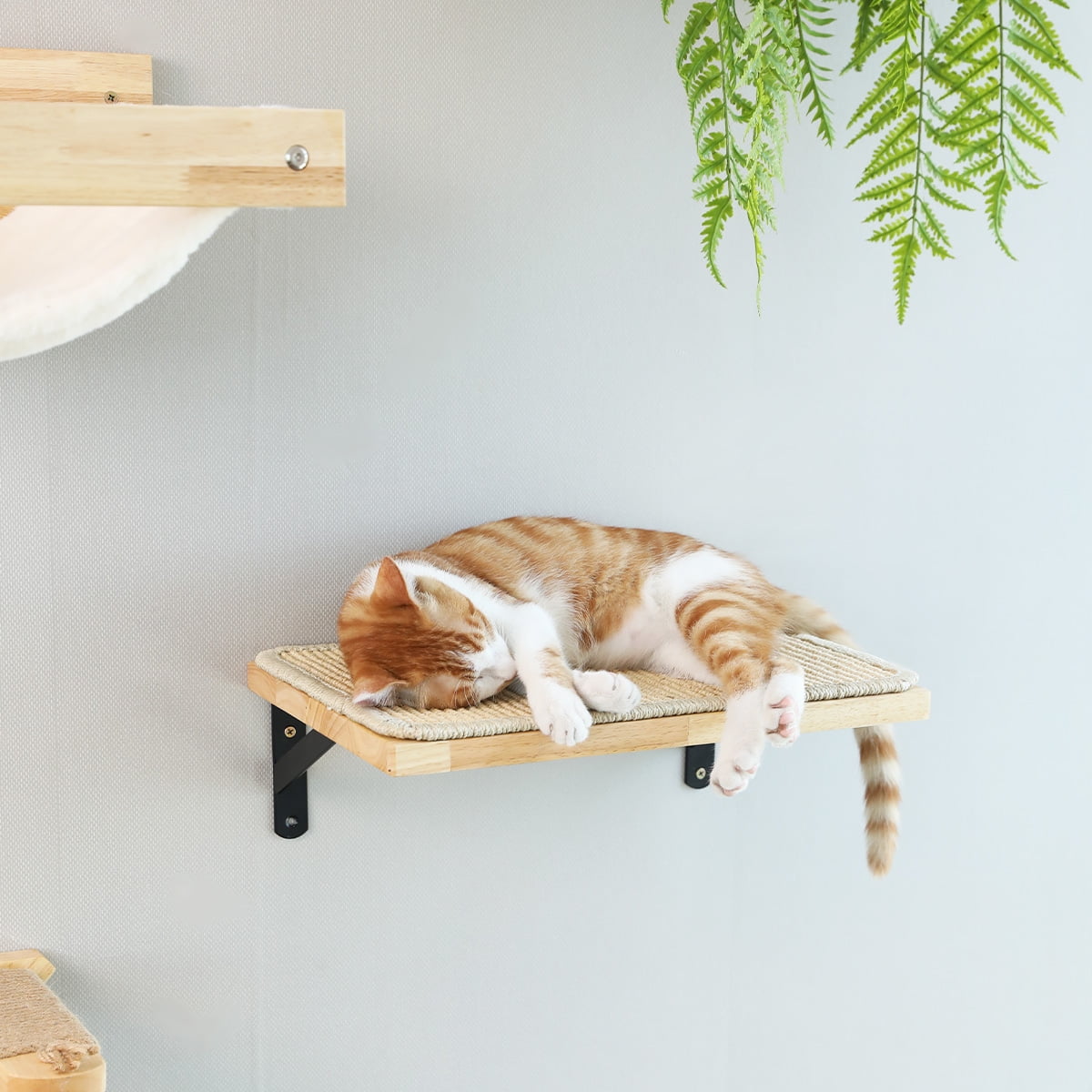 FUKUMARU Cat Furniture Set, 3 in 1 Wall Shelves & Hammock for Multi-Cat Home