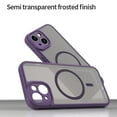 thumbnail image 5 of Allytechgroup iPhone 13 Case Compatible with Magsafe, Matte Transparent Anti-Scratch Shock Absorb Drop Protection Rugged Magnetic Phone Case for Apple iPhone 13, Purple, 5 of 7