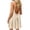Beige, variant on Backless Cami Dress for Women House Lounge Mini Dresses Pleated Crew Neck Sundress Summer Vacation Beach Dress Casual Sleeveless Flowy Swing Dresses