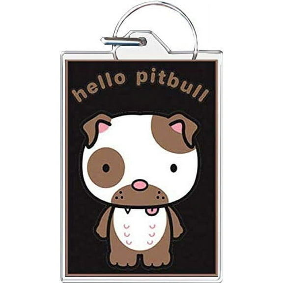 Hello Pitbull Keychain