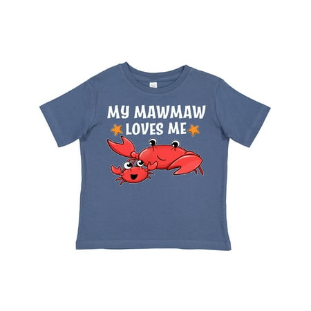 

Inktastic My Maw Maw Loves Me- Cute Crab Family Gift Toddler Boy or Toddler Girl T-Shirt