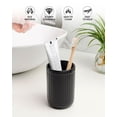 thumbnail image 4 of BosilunLife Toothbrush Holders, 14oz Eco Ceramic Bathroom Tooth Brush Holders, Matte Black Toothbrush Holder, Mouthwash Cups for Bathroom Countertop (Striped), 4 of 6