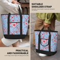 thumbnail image 6 of Insulated Cooler Bag, Watercolor blue berry blossoms Large Freezer Cooler Tote Bags Insulated for Food, Insulated Grocery Shopping Bags with Zippered Top for Travel School Picnic, 6 of 8
