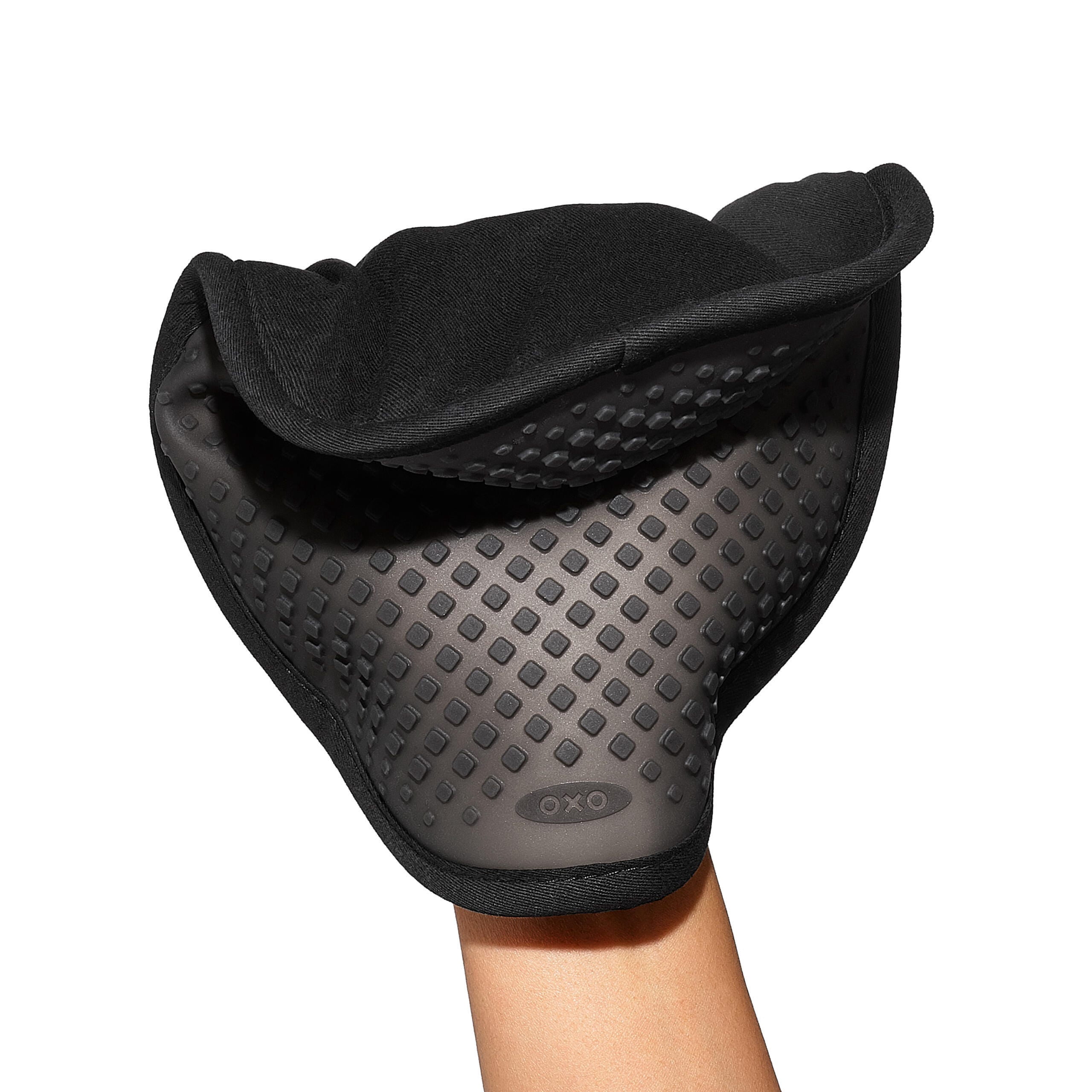 OXO Silicone Pot Holder, Heat-Resistant Non-Slip Holder and Hot Pad for Cooking, Baking & Serving, Black