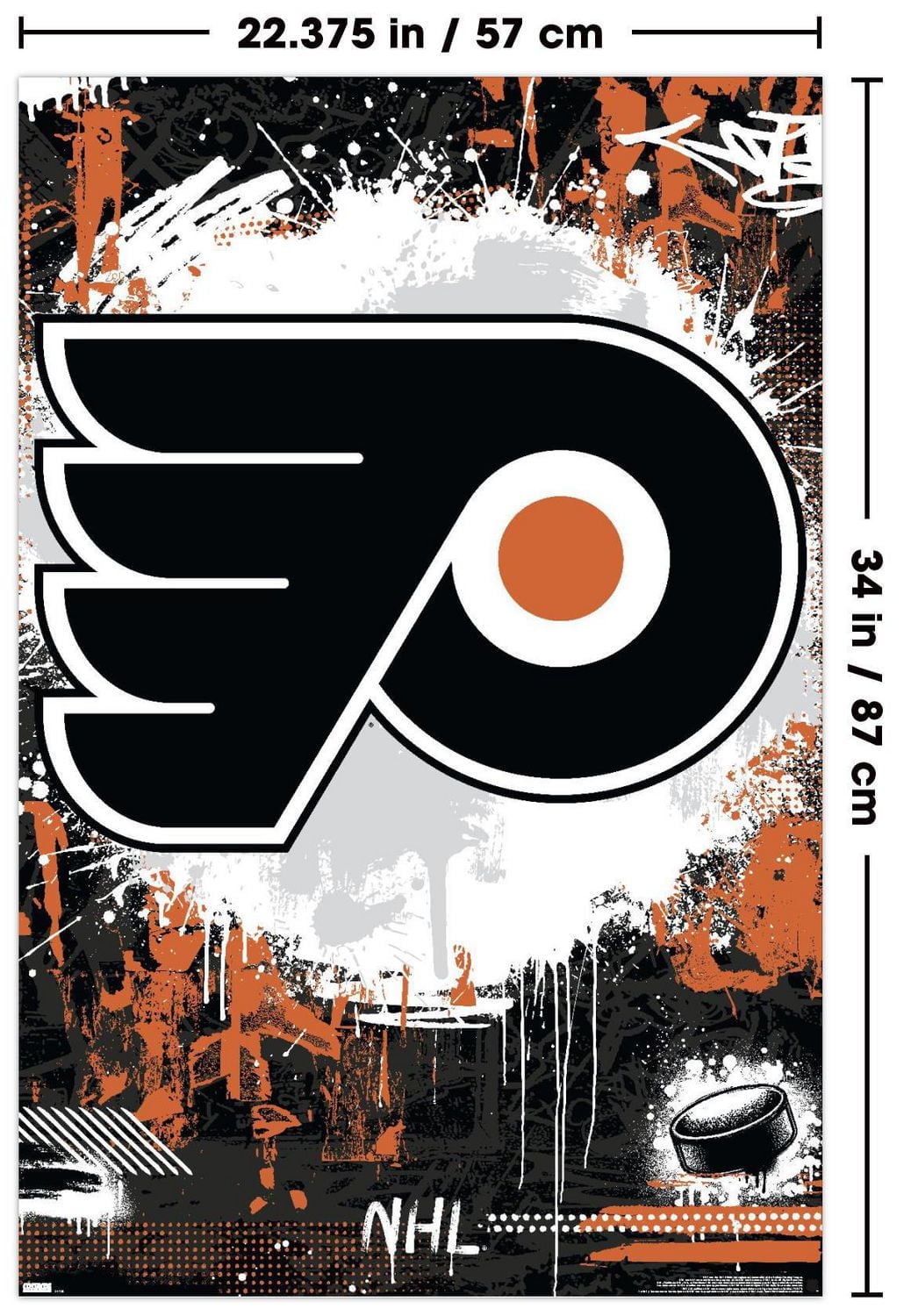 NHL Philadelphia Flyers - Maximalist Logo 23 Wall Poster, 22.375" x 34"