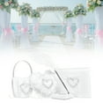 thumbnail image 3 of Cesta de flores de boda, cesta de flores de boda blanca, suministros de boda, almohada para anillo de boda, calidad superior, 3 of 8