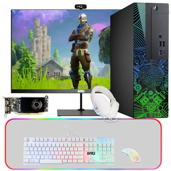 Restored Lumos 8 Gaming Desktop PC,Intel Core i5 7th Gen,16GB RAM,512GB SSD,AMD RX 550 4GB GDDR5 Graphics Card,22 inch 75hz Monitor,PCI-E Bluetooth|Wi-Fi,RGB Kit,Windows 11 Pro