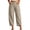 Khaki-pants, variant on Aezemi Womens Elastic Waist Cropped Pants Palazzo Split Hem Button Fashion Pants Summer Flowy Beach Casual Trousers with Pockets XL
