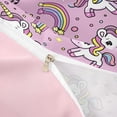 thumbnail image 4 of Metsweet Cartoon Unicorn Bedding, Music Rainbow Polka Dots Duvet Cover Full,Pink Reversible,3pcs,1 Duvet Cover and 2 Pillowcases, 4 of 6