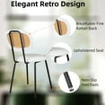 thumbnail image 6 of ExOffice Modern Dining Chairs,Rattan Cane Back Side Chairs with Faux Leather Upholstered Seat,Comfy Dining Table Chairs Set of 2,White, 6 of 6