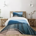 thumbnail image 3 of Ambesonne Blue Quilted Bedspread Set 2 Pcs, Island Mountain Ocean View, Twin Size, Blue, 3 of 6