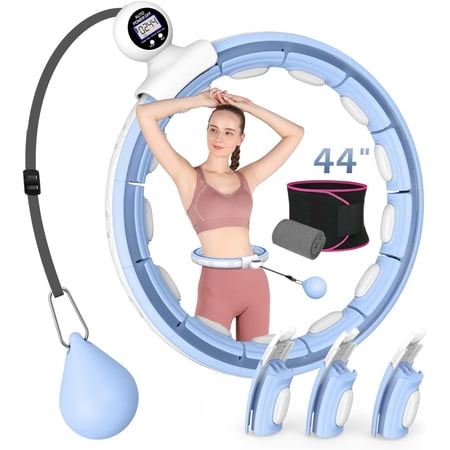 EPEHSPORT Silent Infinity Smart Hoops with Counter 22"-44", Weighted Exercise Hoola Equipment, 2 in 4 Abdomen Fitness Massage, Non-Fall Fit Hoop for Adult Weight Loss