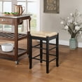 thumbnail image 5 of Boraam Square Rush 24in. Backless Wood Counter Stool, Black Finish, 5 of 10