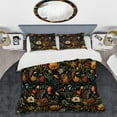thumbnail image 2 of Designart "Dark Floral Eclectic Display" Yellow Eclectic Bedding Covert Set - Bohemian & Eclectic Bed Set With 2 Shams, 2 of 5