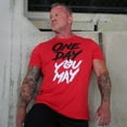 thumbnail image 5 of 5% Nutrition Rich Piana One Day You May Tee 100% Cotton Red T Shirt, Short Sleeve Muscle Fit Shirt Workout Mens T Shirt, Gym Clothes for Men, Exercise Fitness Gear - 3X-Large, 5 of 5