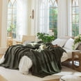 thumbnail image 4 of MooMee Throw Blanket 100% Cotton 4-Layer Gauze All-Around Fringe Ultra-Soft Breathable Lightweight (Olive Green, King 104" x 90"), 4 of 8