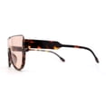 thumbnail image 3 of SA106 Futuristic Half Rim Flat Top 80s Sunglasses Tortoise Silver Peach, 3 of 4