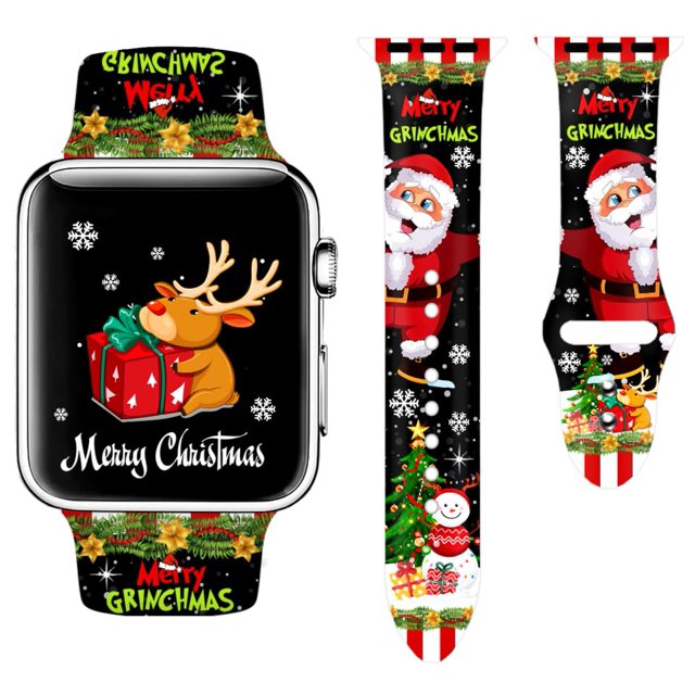 Cyntan Holidays Correa De Reloj Compatible Con Apple Watch 38 Mm, 40 Mm, 41 Mm, 42 Mm, 44 Mm, 45 Mm, 49 Mm Para Mujeres Y Hombres, Repuesto De Silicona Suave, Accesorios Deportivos, Correa De Repuesto