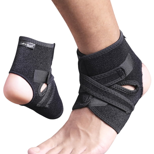 HiRui Tobillera de compresión para hombres y mujeres, estabilizador de tobillo para correr, baloncesto, fútbol, fitness, esguinces, recuperación de artritis, transpirable, ajustable (paquete de 2 M)