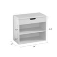 thumbnail image 3 of Benton Technology Kerrogee Shoe Storage Bench Rack for 6-Pair, with Hiden Storage uner Cushion - 12"W x 24"L x 21.2"H White, 3 of 5