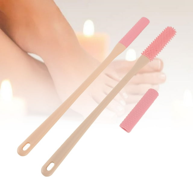 Sonew 2Pcs Toe Cleaning Brush, Foot Care Set for Effortless Toe Cleaning, Callus Removal, and Itch Relief with Delicate and Soft Feet, Convenient Long Handle for Easy Foot Cleaning