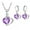 Purple, variant on 1 Set Drop Earrings Geometric Rhinestone High Gloss Cubic Zirconia Fine Workmanship Decoration Shinny Heart-shaped Pendant Necklace Women Accessory Orange