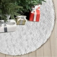 thumbnail image 5 of Christmas Tree Skirt, Silvery White 36 Inch Faux Fur Plush Christmas Decorations Tree Base Mat Thick Velvet Rugs for Holiday Home Decor Party Xmas, 5 of 6