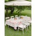 thumbnail image 5 of 60x84 Inch Outdoor Tablecloth with Umbrella Hole Zipper Rectangle Pink Cherry Floral Rectangular Tablecloths Outside Waterproof Modern Art Falling Petals Burlap Patio Table Cloth Cover for Picnic, 5 of 8