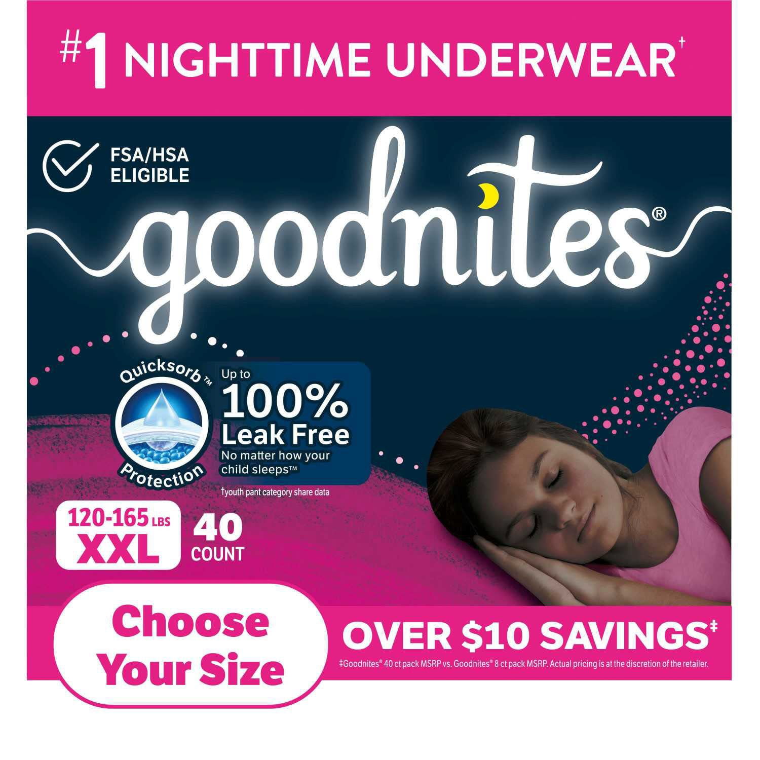 Goodnites Girls' L/LXサイズ29枚入り Nighttime Underwear for Girls| Goodnites® US | Goodnites® US