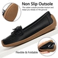 thumbnail image 6 of Ecetana Women's Leather Loafers Cozy Slip-Ons Driving Shoes Lightweight Work Flats for Women, 6 of 8
