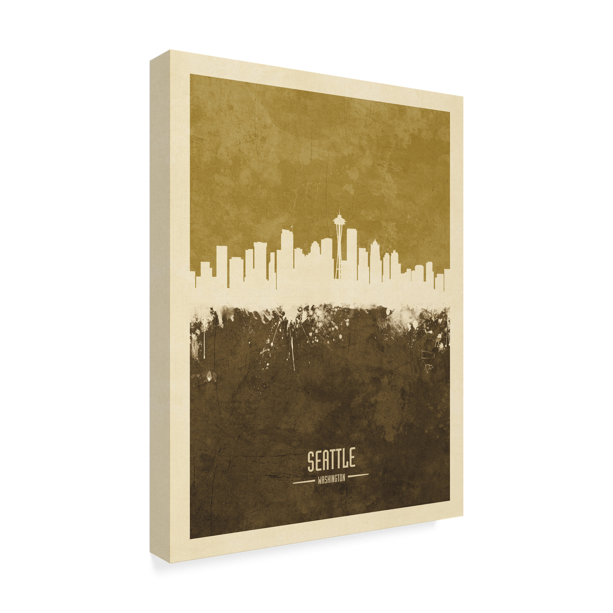 Trademark Fine Art 'Seattle Washington Skyline Brown' Canvas Art by Michael Tompsett