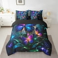 thumbnail image 2 of Erosebridal Purple Butterfly Bedding Sets Twin Size,Bling Stars Comforter Sets with Sheets,Kawaii Animal Bed in a Bag Twin size,Microfiber Wildlife Room Decoration,Reversible,7pcs, 2 of 6