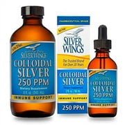 Natural Path Silver Wings Colloidal Silver Bottle 250PPM 8Oz +Dropper 250PPM 2Oz