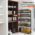 thumbnail image 2 of Spice Rack Organizer for Cabinets or Wall Mounts, X-cosrack 5 Tier Height-Adjustable Hanging Spice Shelf Storage with Hooks for Kitchen Pantry Cabinet,Black, 2 of 8