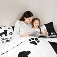 thumbnail image 4 of Homewish Pet Puppy Dogs 7-Piece Twin Bedding Sets,Cute Paws Bedding Comforter Set,White Black Sheet Sets For Boys Girls,Luxury Bedroom Decor Reversible, 4 of 8