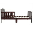 Ktaxon Baby Toddler Bed Solid Wood Bedroom Furniture with Safety Rails